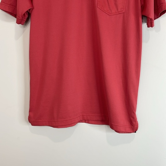 Travis Matthew Men's Golf Featherweight Pocket Polo T-Shirt Salmon Red Classic M - Picture 4 of 13